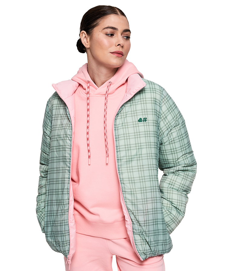Reversible Puffer Jacket - Tickled Pink image number 2