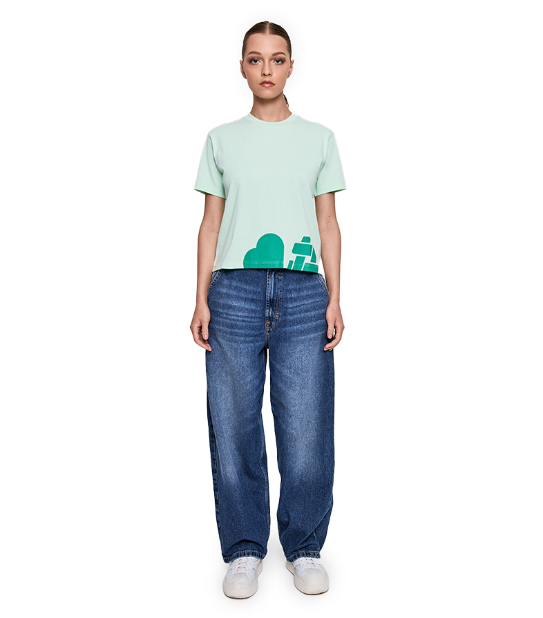 Cropped Tee - Misty Jade image number 1