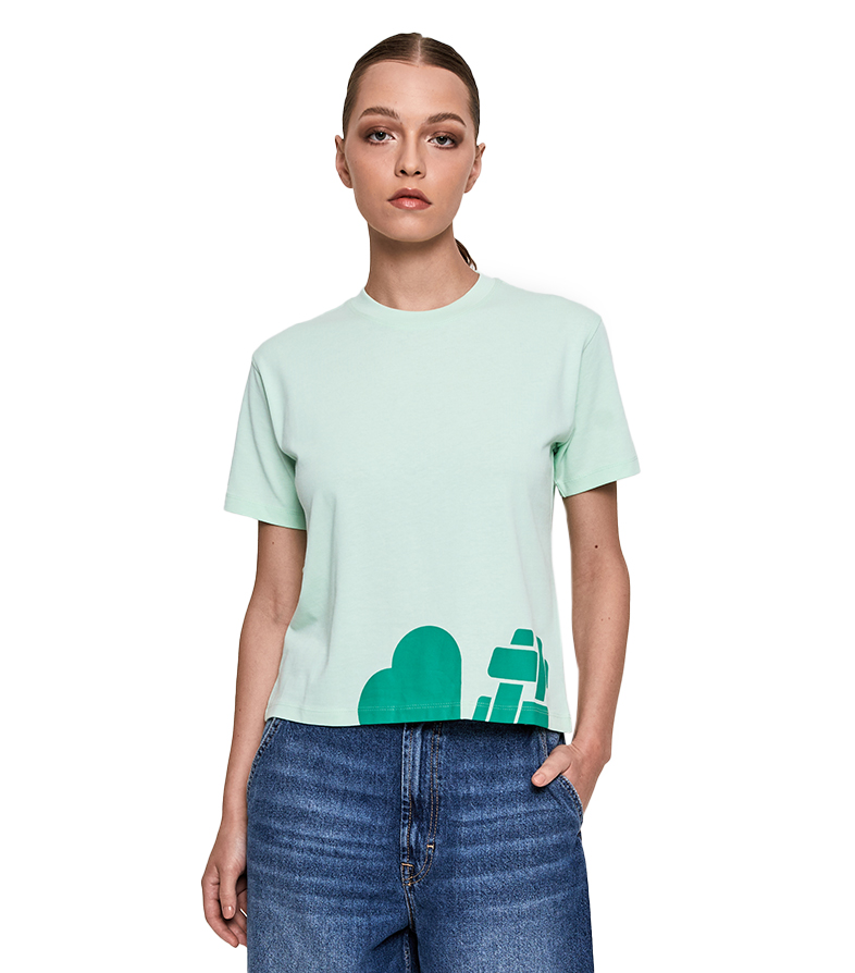 Cropped Tee - Misty Jade image number 0